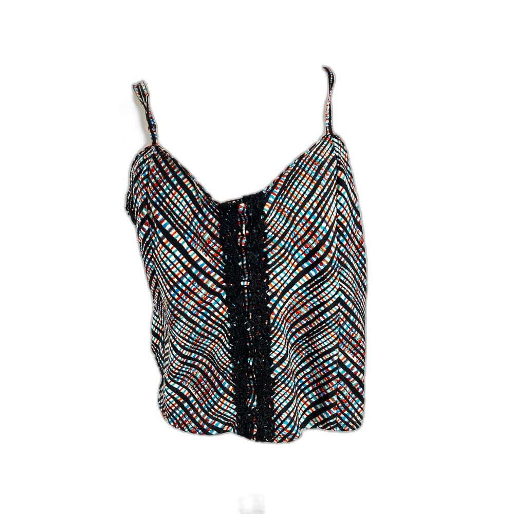 Intimately Free People | Size L | Tank Top | Multi-Colored Hatch | Lace